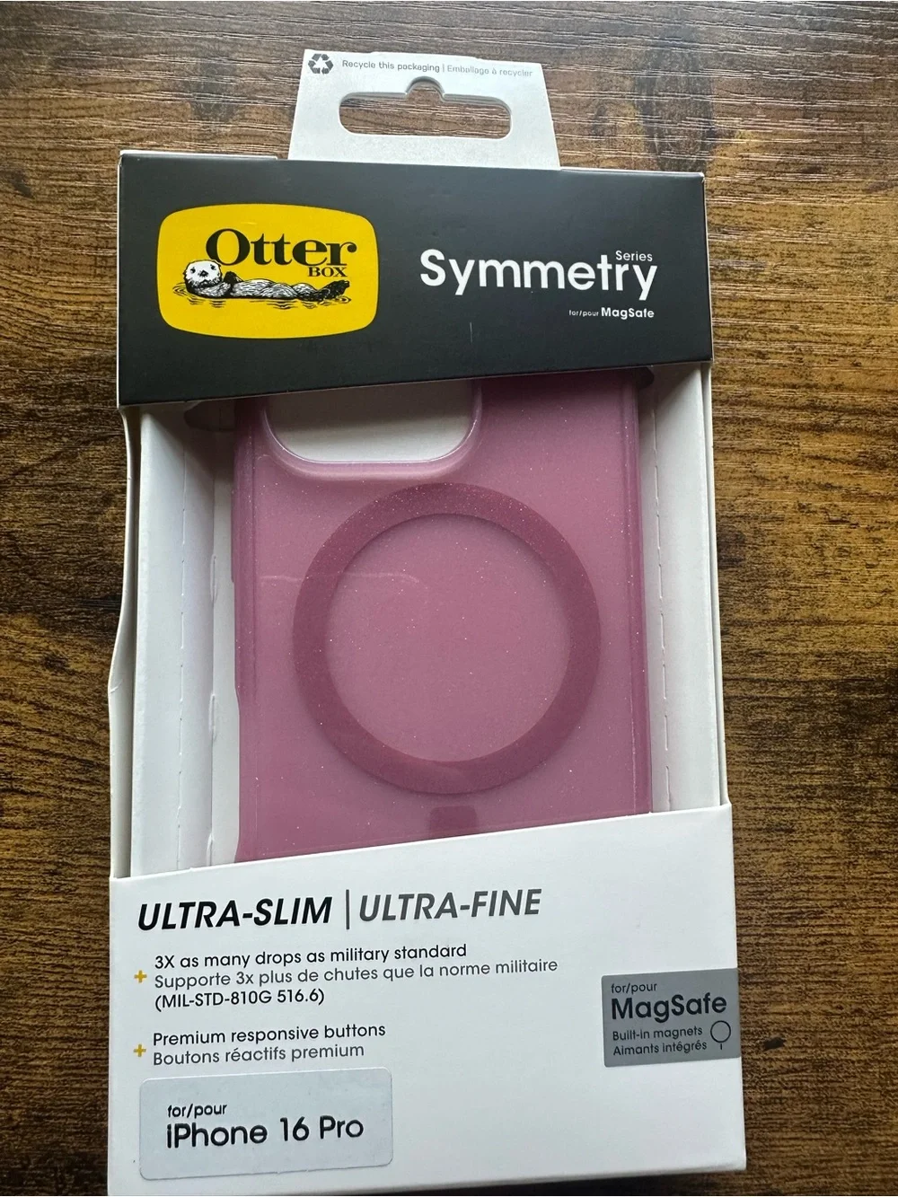 New! OtterBox Symmetry Series MagSafe Case for iPhone 16 Pro - Mauve Pink